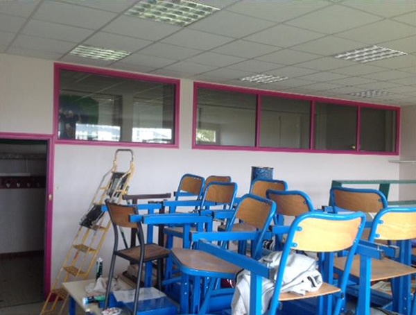 Salle de classe dépolluée