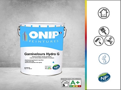 Garnivelours Hydro G : Peinture satinée pochée NF Environnement | Peintures  Onip